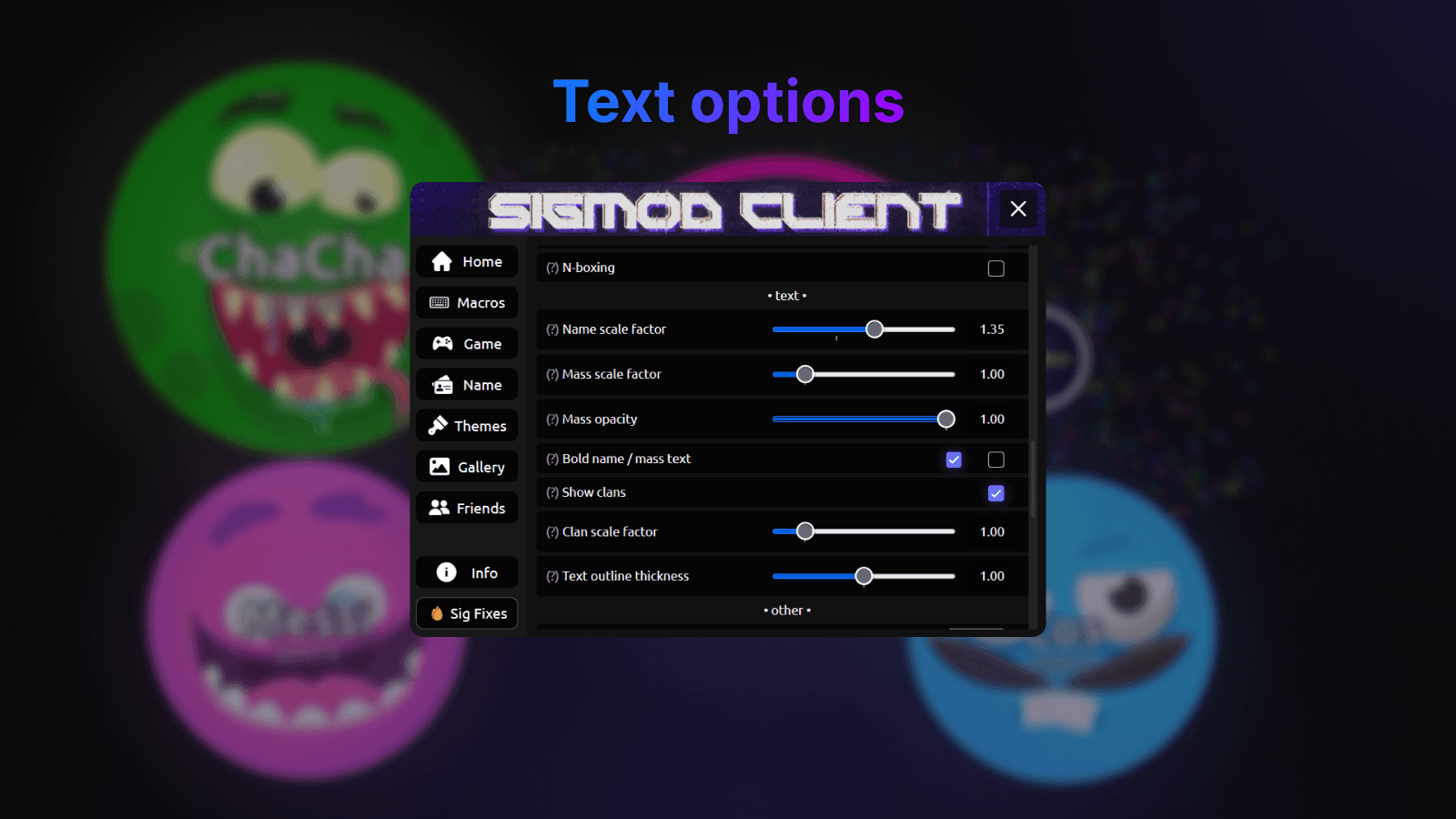 Sigfixes/text