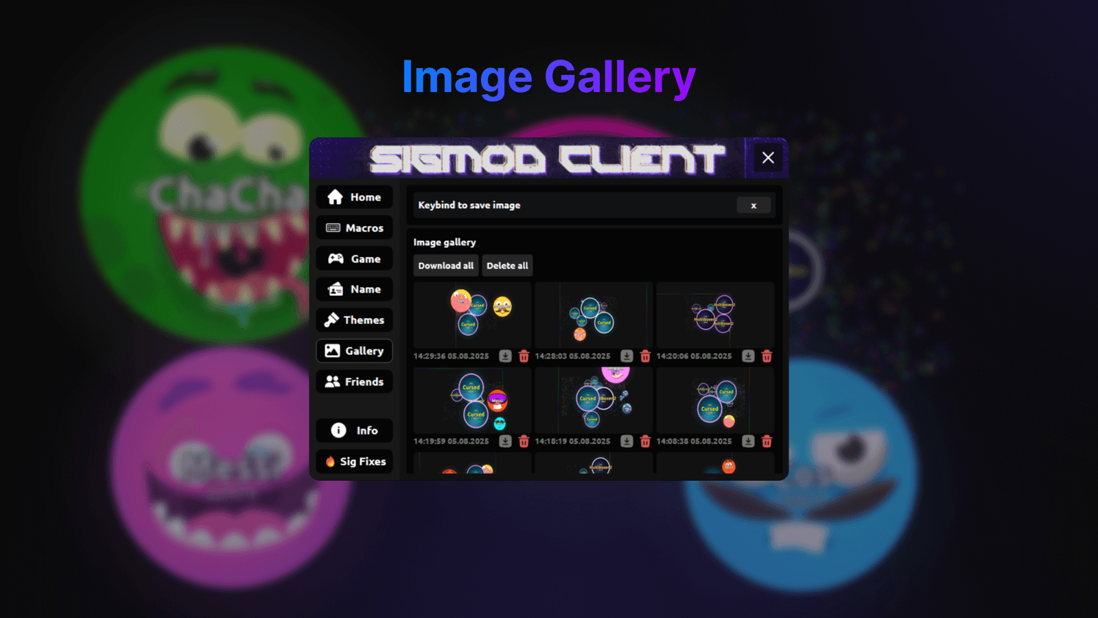 Sigmod/gallery tab