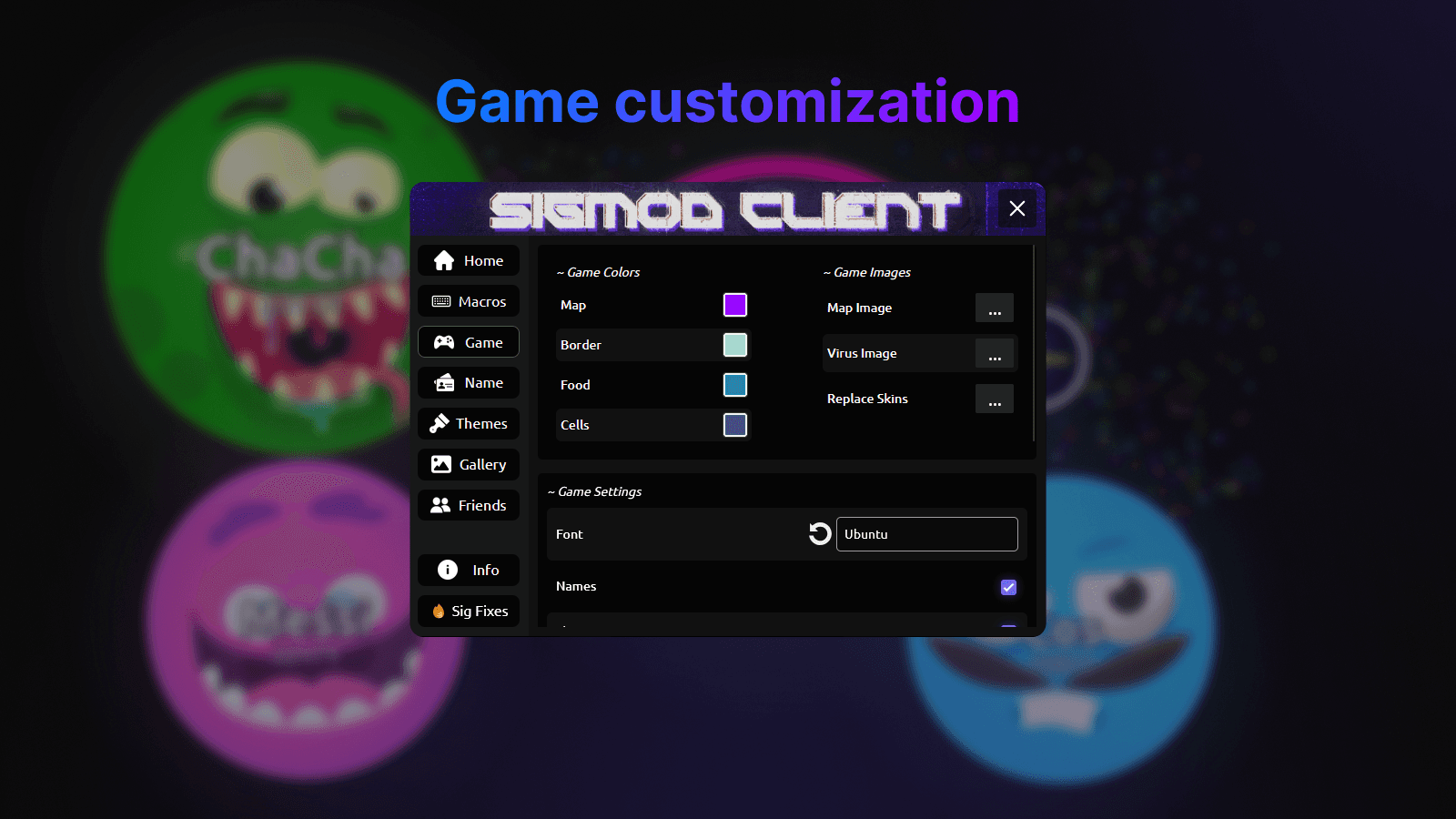 Sigmod/game tab