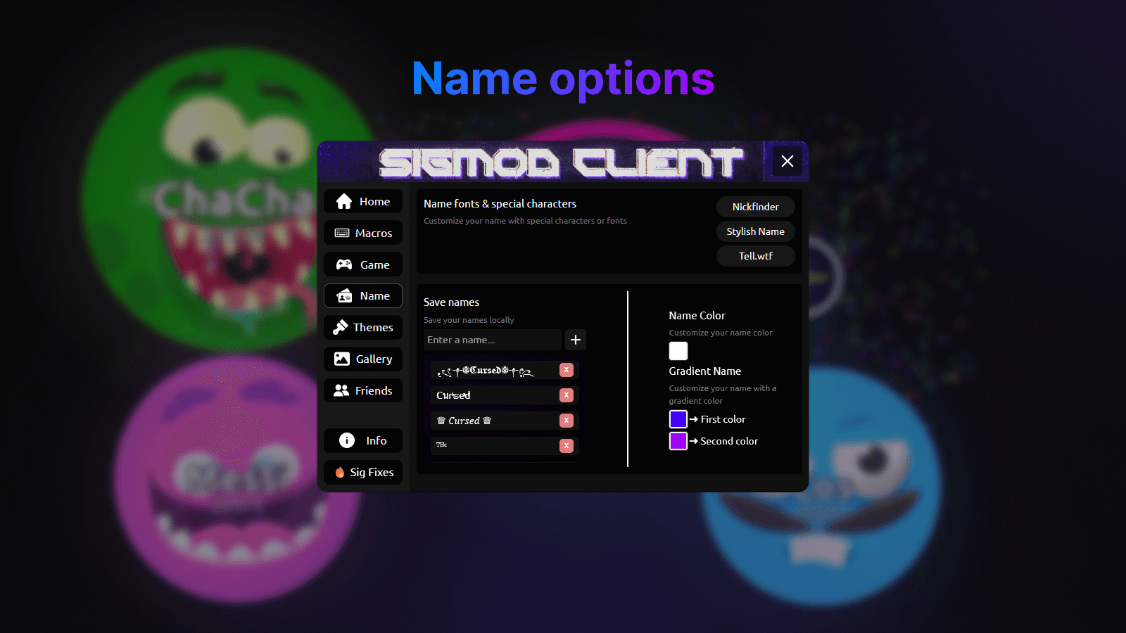 Sigmod/name tab